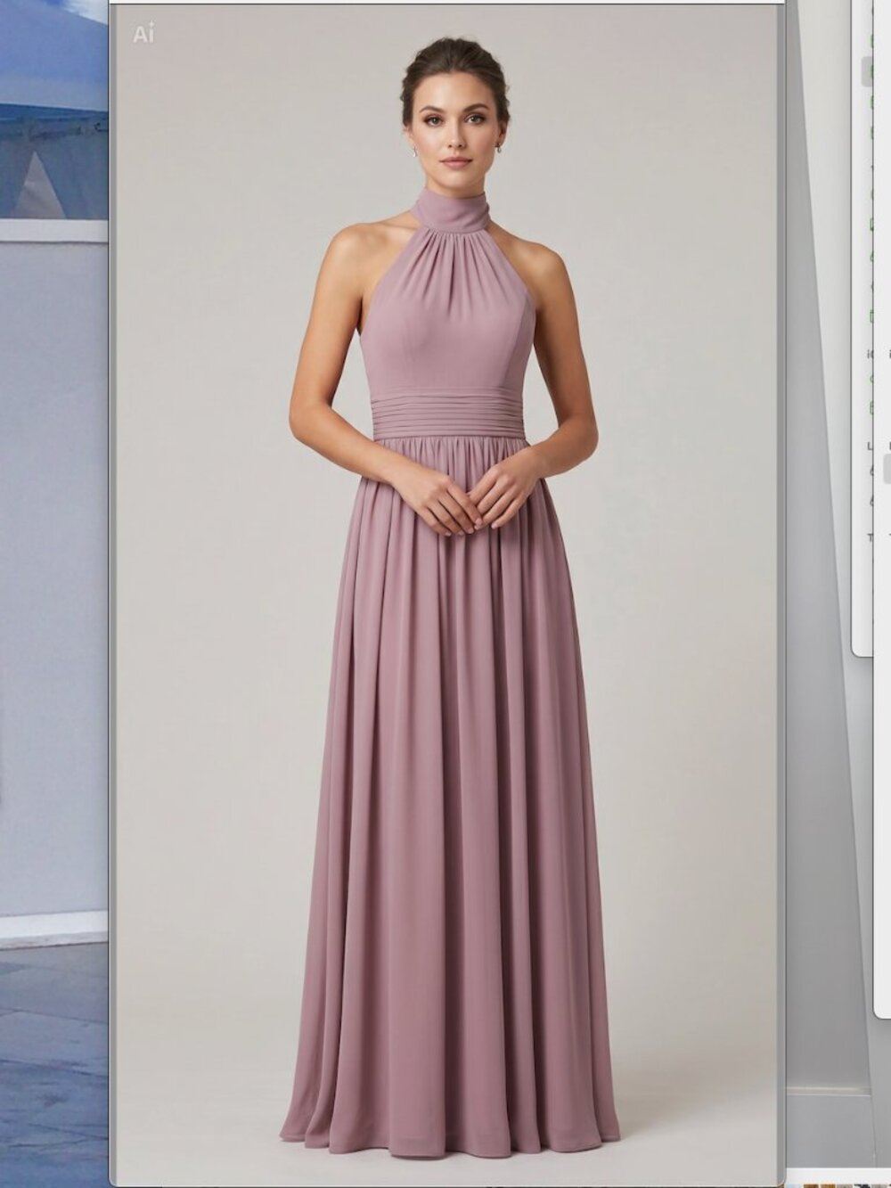 Halter Maxi Dress in Dusty Rose